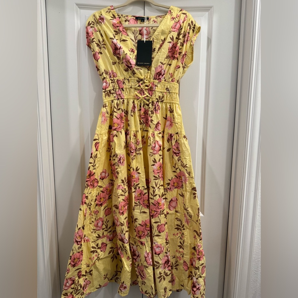 Floral Yellow and Pink maxi dress